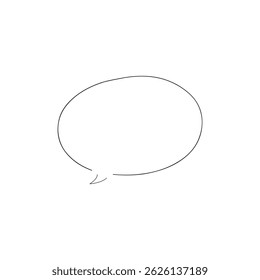 Simple handwritten speech bubble icon vector