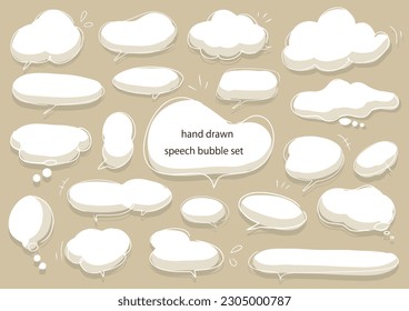 Simple handwritten speech bubble set