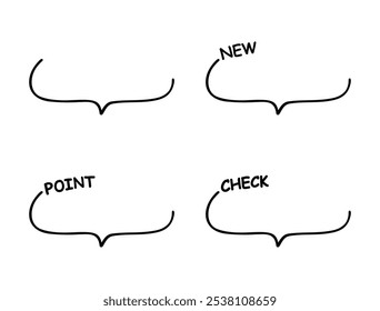 Simple handwritten speech bubbles set