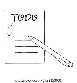 Lista de Tarefas Manuscritas Simples com Caneta