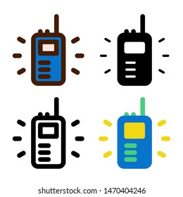 simple Handy Talky icon in four style glyph, line, flat and filled line
