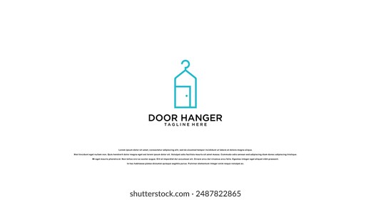 Simple hanger door logo design with unique concept , premium vector