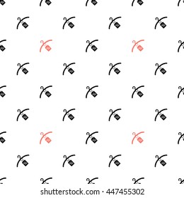Simple hanger retro pattern. Vector seamless black and red rack background