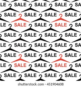 Simple hanger retro pattern. Vector seamless black and red rack background