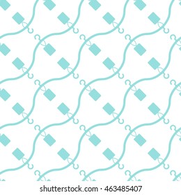 Simple hanger retro pattern. Vector seamless blue rack background