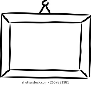Vector de marco de imagen dibujado a mano colgante simple