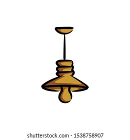 Simple hanging lamp and table lamp. retro modern logo vector.   trend room decor