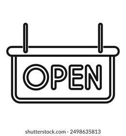 Un simple letrero abierto colgante es anunciar que una tienda o tienda está abierta para los negocios