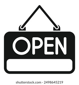 Simple hanging open sign signaling that a shop or store is open for business