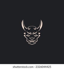 simple hannya mask culture traditional logo vector illustration template design