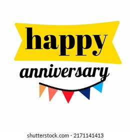 Simple Happy Anniversary Text Elegant Stock Vector (Royalty Free ...