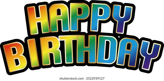 Simple happy birthday text logo
