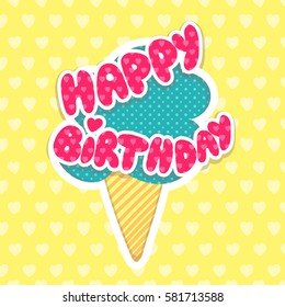 Simple happy birthday vector card for design