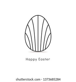 Simple 'Happy Easter' greeting card. Vector image.