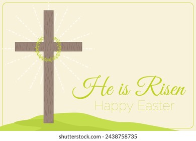 Simple Happy Easter He is Risen Illustration