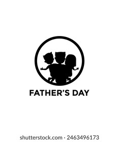 Simple Happy father's day background Silhouette vector, Happy father's day celebration vector illustration.