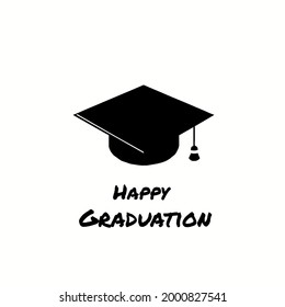 Logo de ilustración de graduación simple y feliz