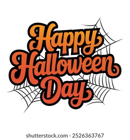 A simple Happy Halloween Day typography design