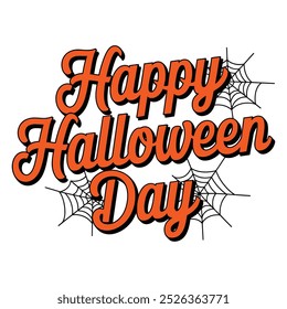 A simple Happy Halloween Day typography design