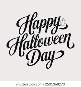 A simple Happy Halloween Day typography design.