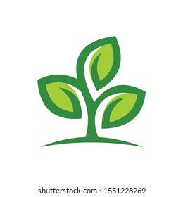 simple happy little tree vector logo design