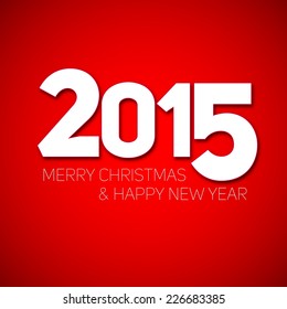 Simple Happy New Year 2015 vector card