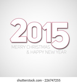 Simple Happy New Year 2015 vector card