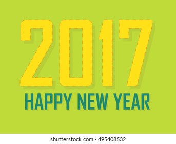 Simple happy new year 2017 vector illustration