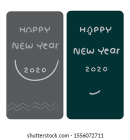 simple happy new year 2020 card with cute typography vector design
