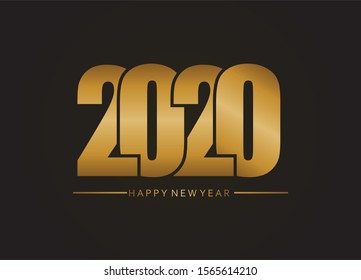 Simple happy new year 2020 background. Vector illustration.