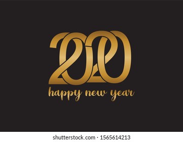 Simple happy new year 2020 background. Vector illustration.