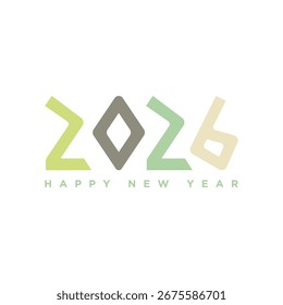 Simple Feliz año nuevo 2026 Diseño de texto. Concepto de diseño de logotipo de 2026 Feliz Año Nuevo Pósters