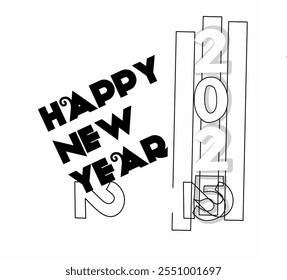 Simple "Happy New Year" graphic design suitable for various purposes