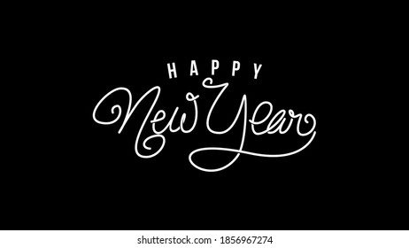 simple feliz año nuevo texto tipografía mano escritura texto ilustración vectorial
