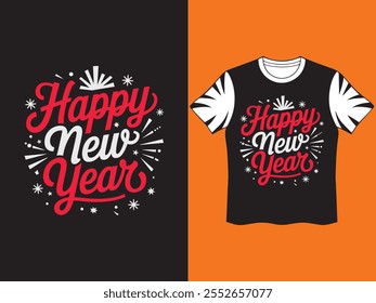 A Simple Happy New Year Typography Design.