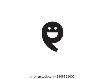 logo simple de la pregunta feliz. chat talk icon diseño Plantilla