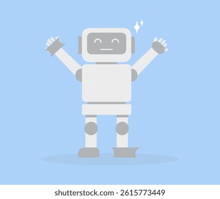 simple happy robot character design