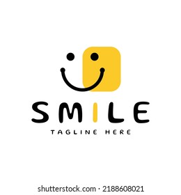 simple happy smile vector logo design