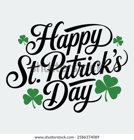 Simple Happy St. Patrick's Day Typography Design Vector 