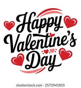 A simple Happy Valentines Day Typography  vector design.