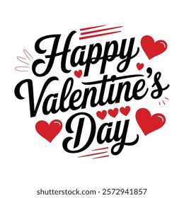 A simple Happy Valentines Day Typography  vector design.