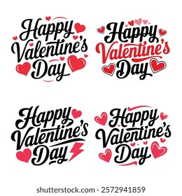 A simple Happy Valentines Day Typography  vector design.