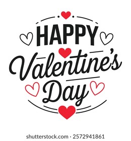 A simple Happy Valentines Day Typography  vector design.