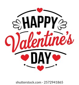 A simple Happy Valentines Day Typography  vector design.