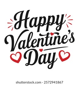 A simple Happy Valentines Day Typography  vector design.