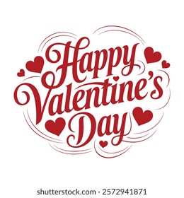 A simple Happy Valentines Day Typography  vector design.