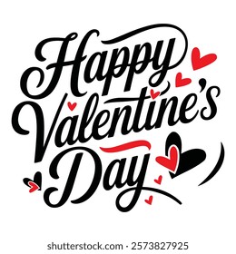 A Simple Happy Valentines Day Typography Vector Design.