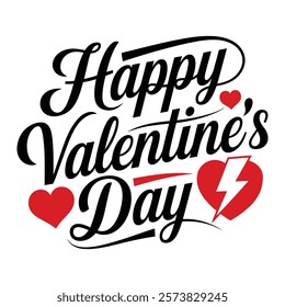 A Simple Happy Valentines Day Typography Vector Design.