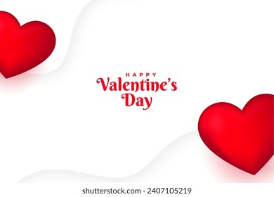 simple happy valentines day white background design vector