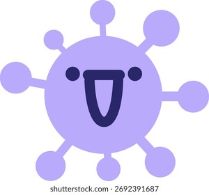 simple happy virus in bright neon color